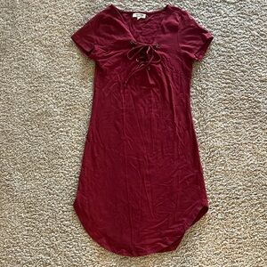Burgundy mini dress